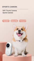 Pet Monitoring Camera with Magnetic Mount | HD Mini Thumb Camera & Silicone Collar
