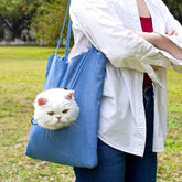 "Purrfect Companion Carrier! Eco-Friendly Canvas Cat Backpack - Airflow Windows & Secure Design for Vet Trips, Shopping & Outdoor Adventures (Ideal for Urban Cat Parents)"