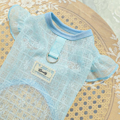 Lightweight Silky Mesh Dog Vest with Flying Sleeves & Harness Hole - for Bichon & Teddy Dogs