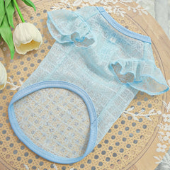 Lightweight Silky Mesh Dog Vest with Flying Sleeves & Harness Hole - for Bichon & Teddy Dogs