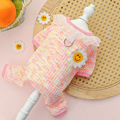 Cute Stretchy & Breathable Pet Bodysuit for Cats & Dogs - Spring-Summer Outfit for Bichon, Teddy & Munchkin Cats