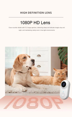 Pet Monitoring Camera with Magnetic Mount | HD Mini Thumb Camera & Silicone Collar