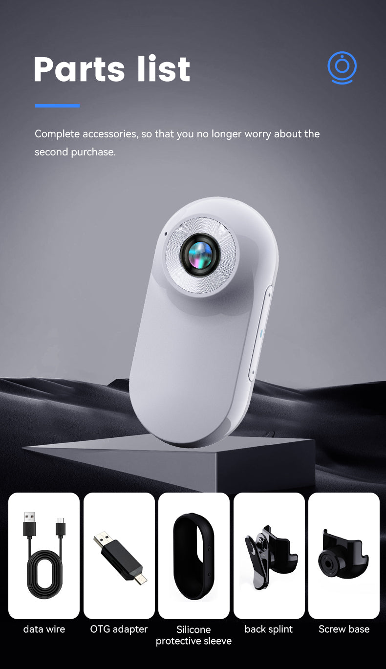 Pet Monitoring Camera with Magnetic Mount | HD Mini Thumb Camera & Silicone Collar