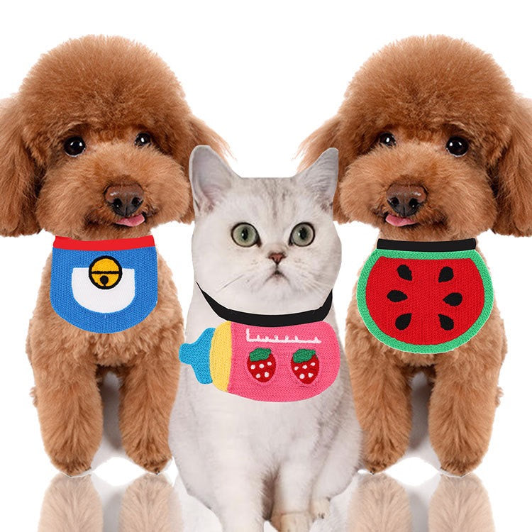 Cute Pet Bandana Bibs: Tie-On, Snap-On & Cape Collar Styles