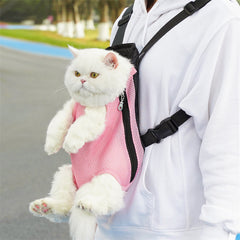 Pawsome Adventure Ready! Breathable Mesh Pet Backpack Carrier for Small-Medium Dogs & Cats - Hands-Free, Durable & Comfortable Outing Pack for Travel, Hiking, Vet Visits