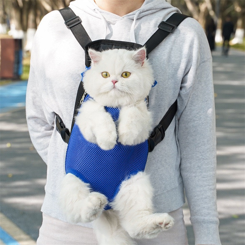 Pawsome Adventure Ready! Breathable Mesh Pet Backpack Carrier for Small-Medium Dogs & Cats - Hands-Free, Durable & Comfortable Outing Pack for Travel, Hiking, Vet Visits