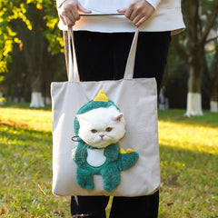 "Purrfect Companion Carrier! Eco-Friendly Canvas Cat Backpack - Airflow Windows & Secure Design for Vet Trips, Shopping & Outdoor Adventures (Ideal for Urban Cat Parents)"