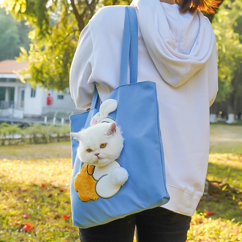 "Purrfect Companion Carrier! Eco-Friendly Canvas Cat Backpack - Airflow Windows & Secure Design for Vet Trips, Shopping & Outdoor Adventures (Ideal for Urban Cat Parents)"