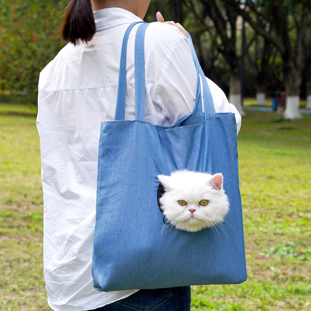 "Purrfect Companion Carrier! Eco-Friendly Canvas Cat Backpack - Airflow Windows & Secure Design for Vet Trips, Shopping & Outdoor Adventures (Ideal for Urban Cat Parents)"