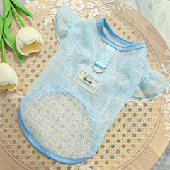 Lightweight Silky Mesh Dog Vest with Flying Sleeves & Harness Hole - for Bichon & Teddy Dogs