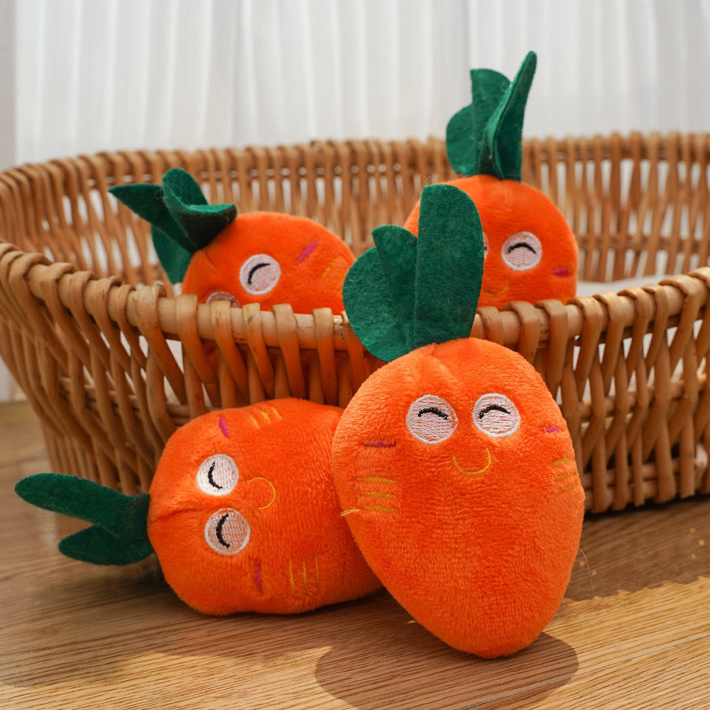 Adorable Squeaky Toy for Puppy Carrot Bone