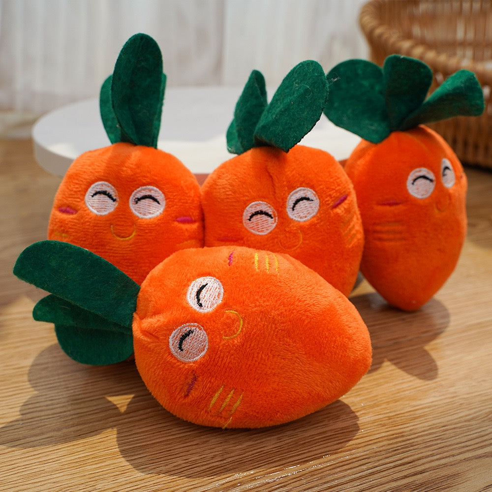 Adorable Squeaky Toy for Puppy Carrot Bone