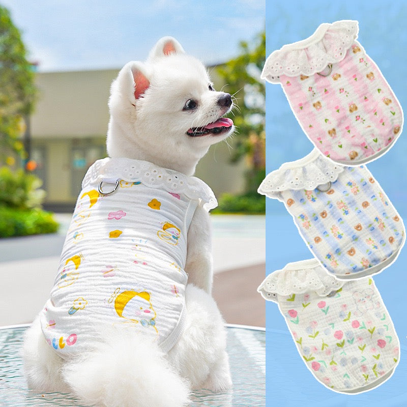 Meowtain Breeze! Cotton-Viscose Cat Cooling Suit with Leash Loops - Ultra-Breathable Anti-Shedding Summer Clothes for Indoor Cats, Air Conditioning Comfort Wear with Soft Fur Guard Technology"