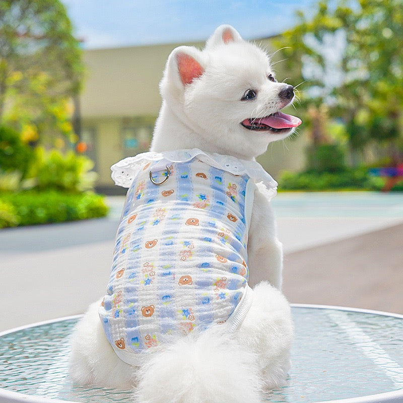 Meowtain Breeze! Cotton-Viscose Cat Cooling Suit with Leash Loops - Ultra-Breathable Anti-Shedding Summer Clothes for Indoor Cats, Air Conditioning Comfort Wear with Soft Fur Guard Technology"