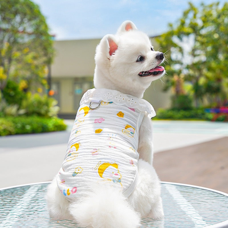 Meowtain Breeze! Cotton-Viscose Cat Cooling Suit with Leash Loops - Ultra-Breathable Anti-Shedding Summer Clothes for Indoor Cats, Air Conditioning Comfort Wear with Soft Fur Guard Technology"