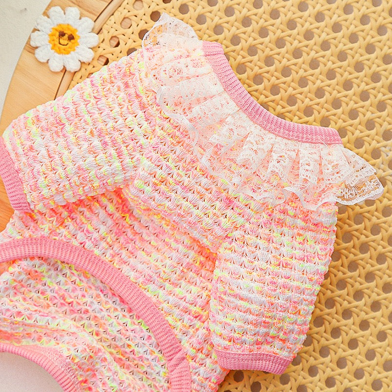 Cute Stretchy & Breathable Pet Bodysuit for Cats & Dogs - Spring-Summer Outfit for Bichon, Teddy & Munchkin Cats