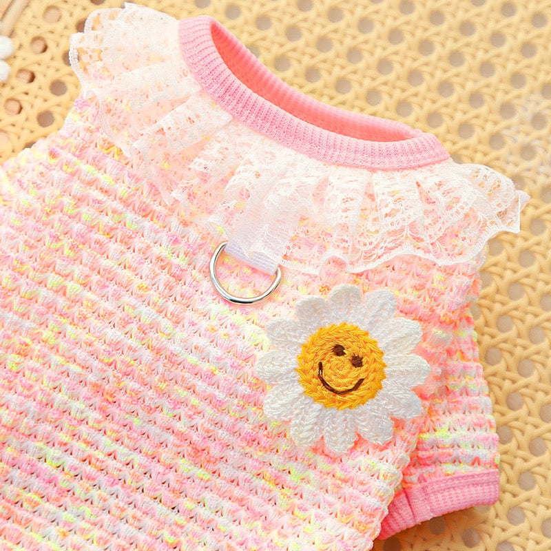 Cute Stretchy & Breathable Pet Bodysuit for Cats & Dogs - Spring-Summer Outfit for Bichon, Teddy & Munchkin Cats