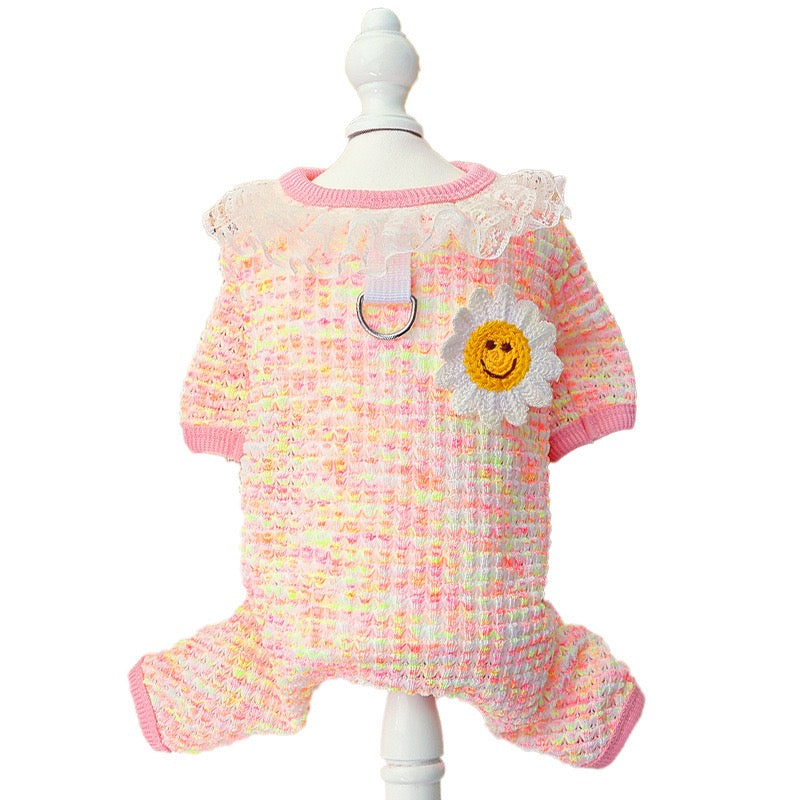 Cute Stretchy & Breathable Pet Bodysuit for Cats & Dogs - Spring-Summer Outfit for Bichon, Teddy & Munchkin Cats