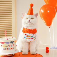 "Pawty Perfect! Birthday Bandana Bib & Hat Set for Dogs/Cats - Adjustable Soft Pet Party Accessories with Secure Fit for Photo Shoots, Pawty Celebrations & Fur Baby Birthdays (3-Piece Matching Kit)"