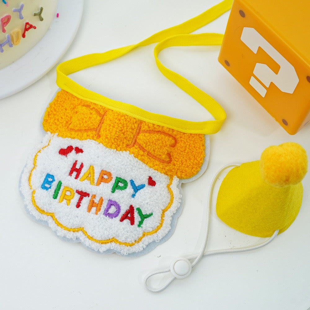 "Pawty Perfect! Birthday Bandana Bib & Hat Set for Dogs/Cats - Adjustable Soft Pet Party Accessories with Secure Fit for Photo Shoots, Pawty Celebrations & Fur Baby Birthdays (3-Piece Matching Kit)"