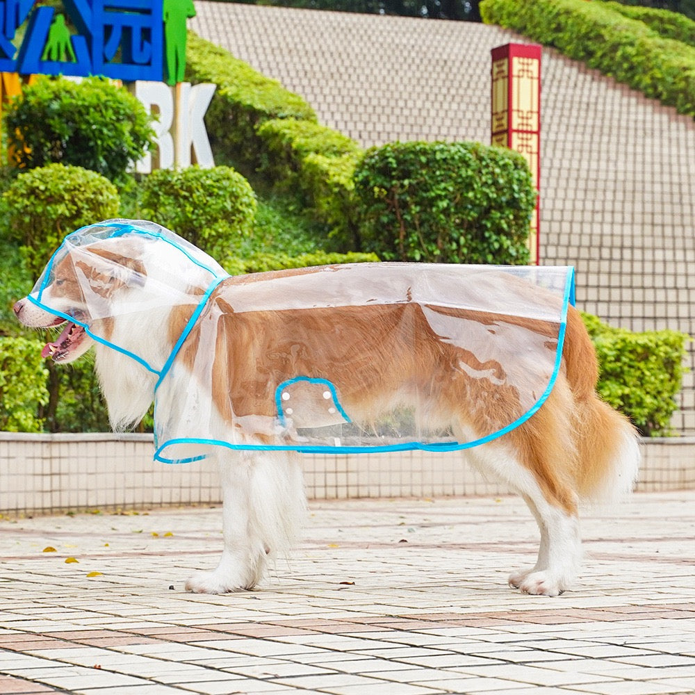 Clear Waterproof Dog Raincoat for Large Breeds - Fits Golden Retrievers & Labradors