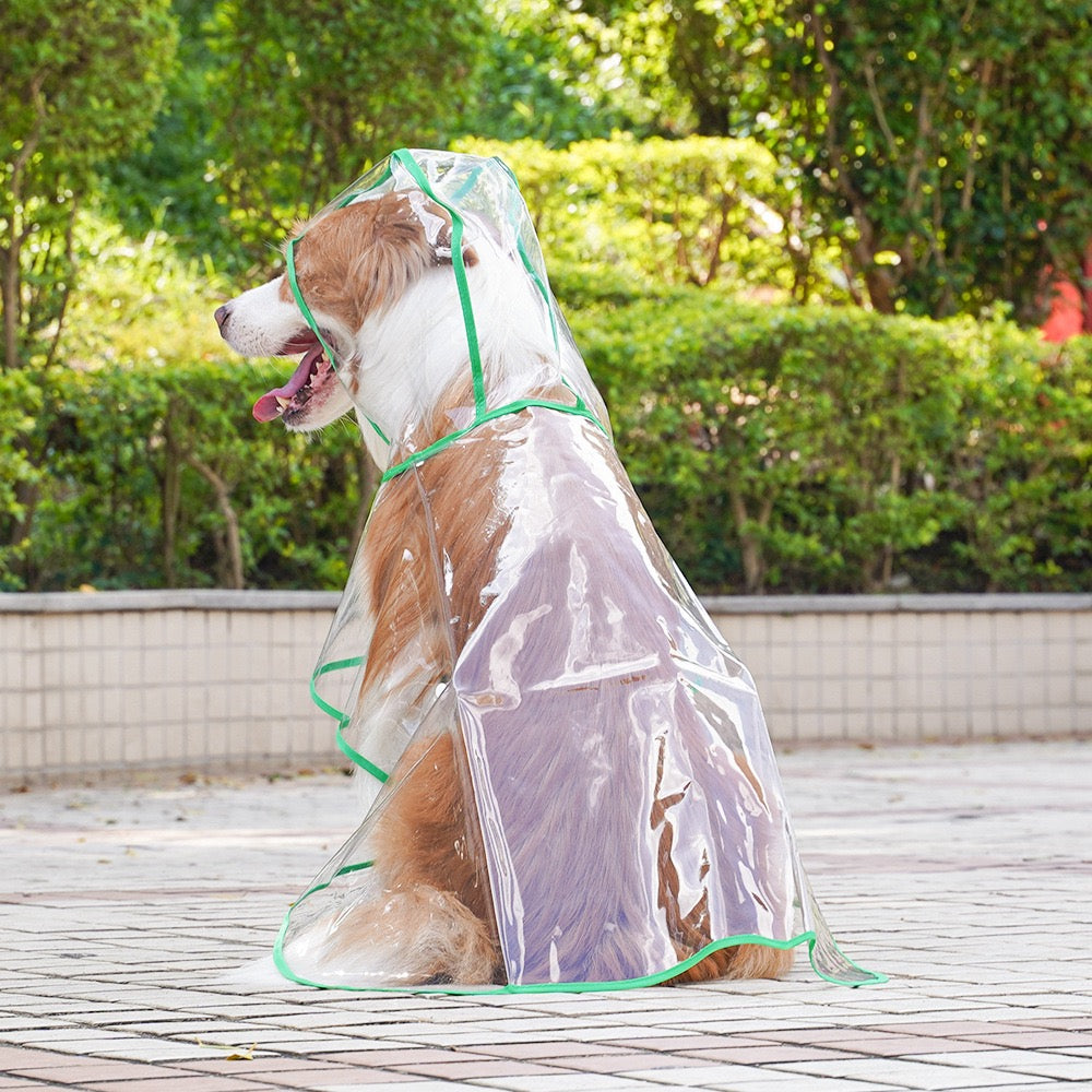 Clear Waterproof Dog Raincoat for Large Breeds - Fits Golden Retrievers & Labradors